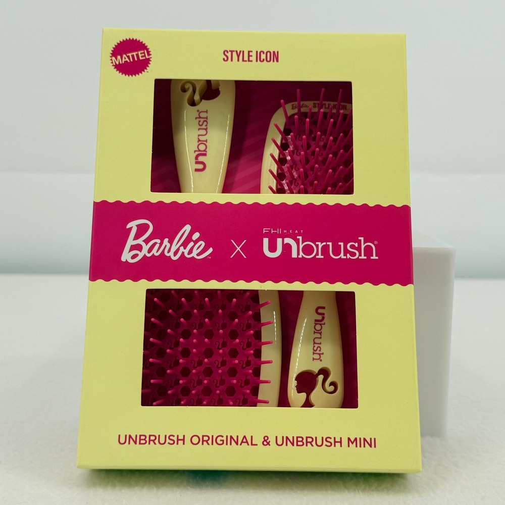 Barbie x FHI Heat UNbrush Style Icon Set Original and Mini Detangling Brushes